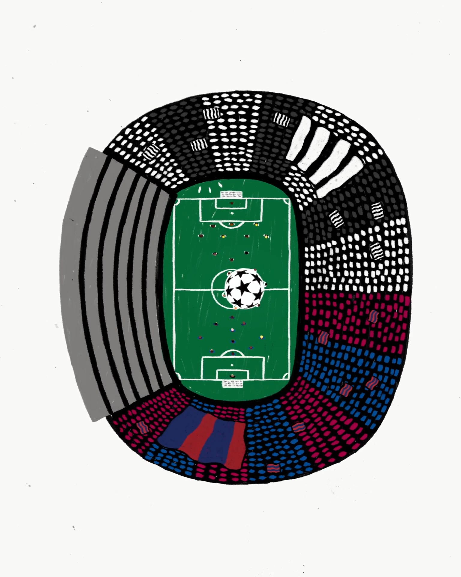 Nou Camp stadium from above