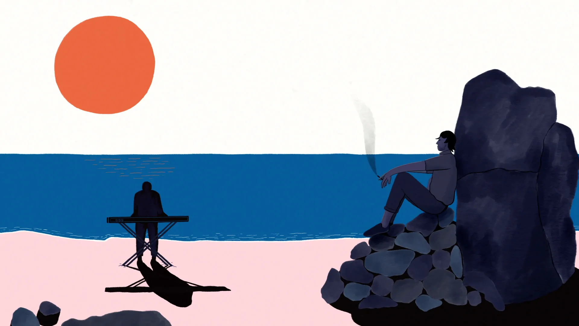 Leo and Manu performing on the beach